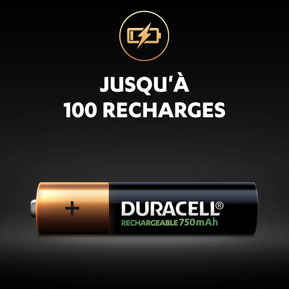 Duracell Pile rechargeable AAA (LR03) 750Mah, lot de 4
