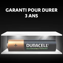 Duracell Pile rechargeable AAA (LR03) 750Mah, lot de 4