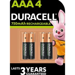 Duracell Pile rechargeable AAA (LR03) 750Mah, lot de 4