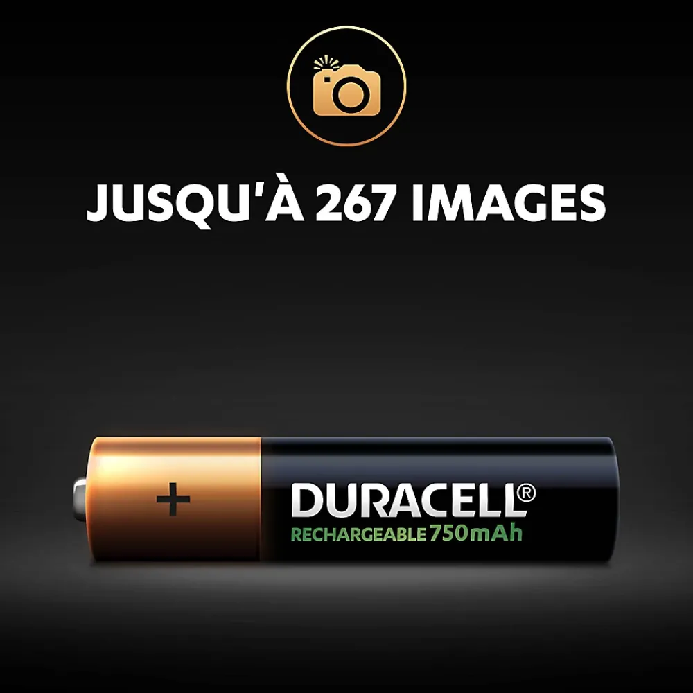 Duracell Pile rechargeable AAA (LR03) 750Mah, lot de 4
