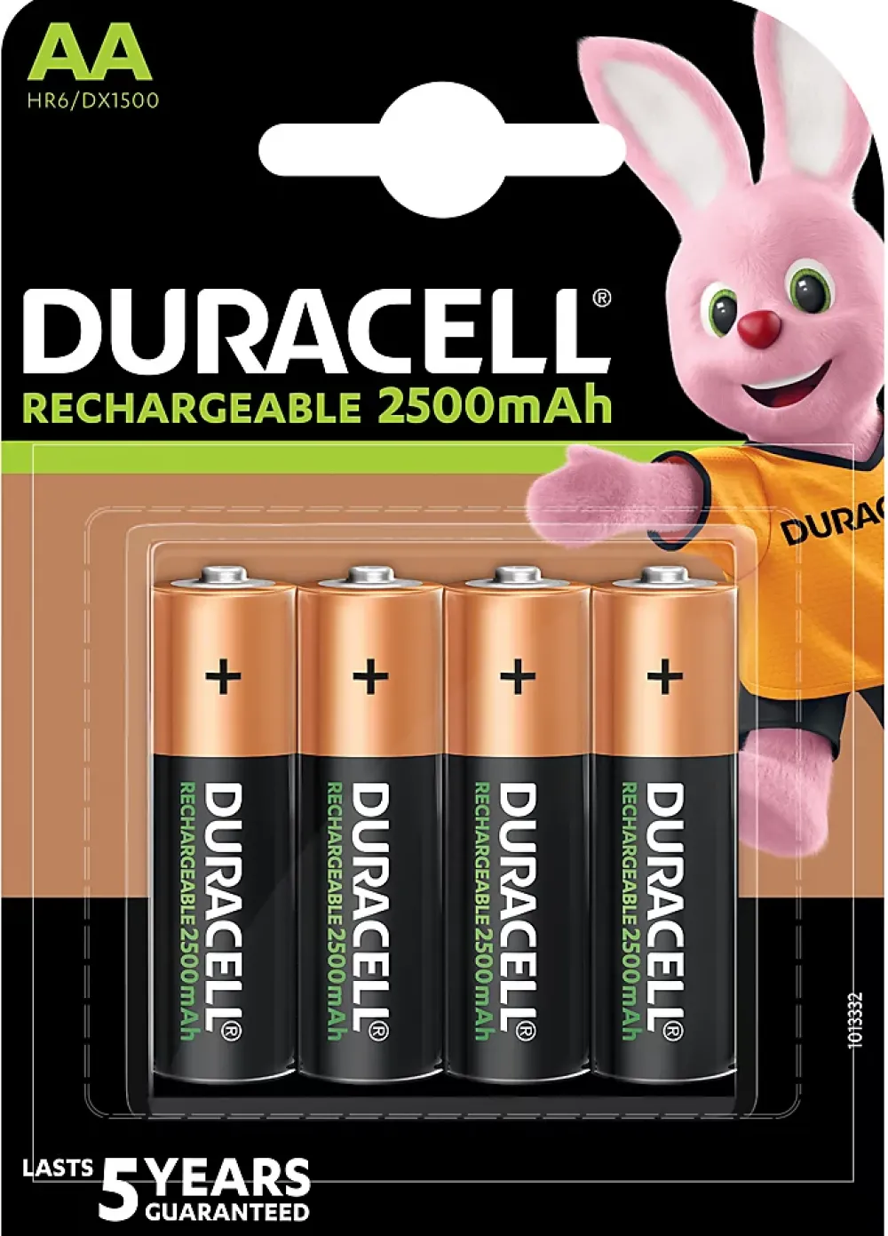 Duracell Pile rechargeable AA (LR6) 2500Mah, lot de 4