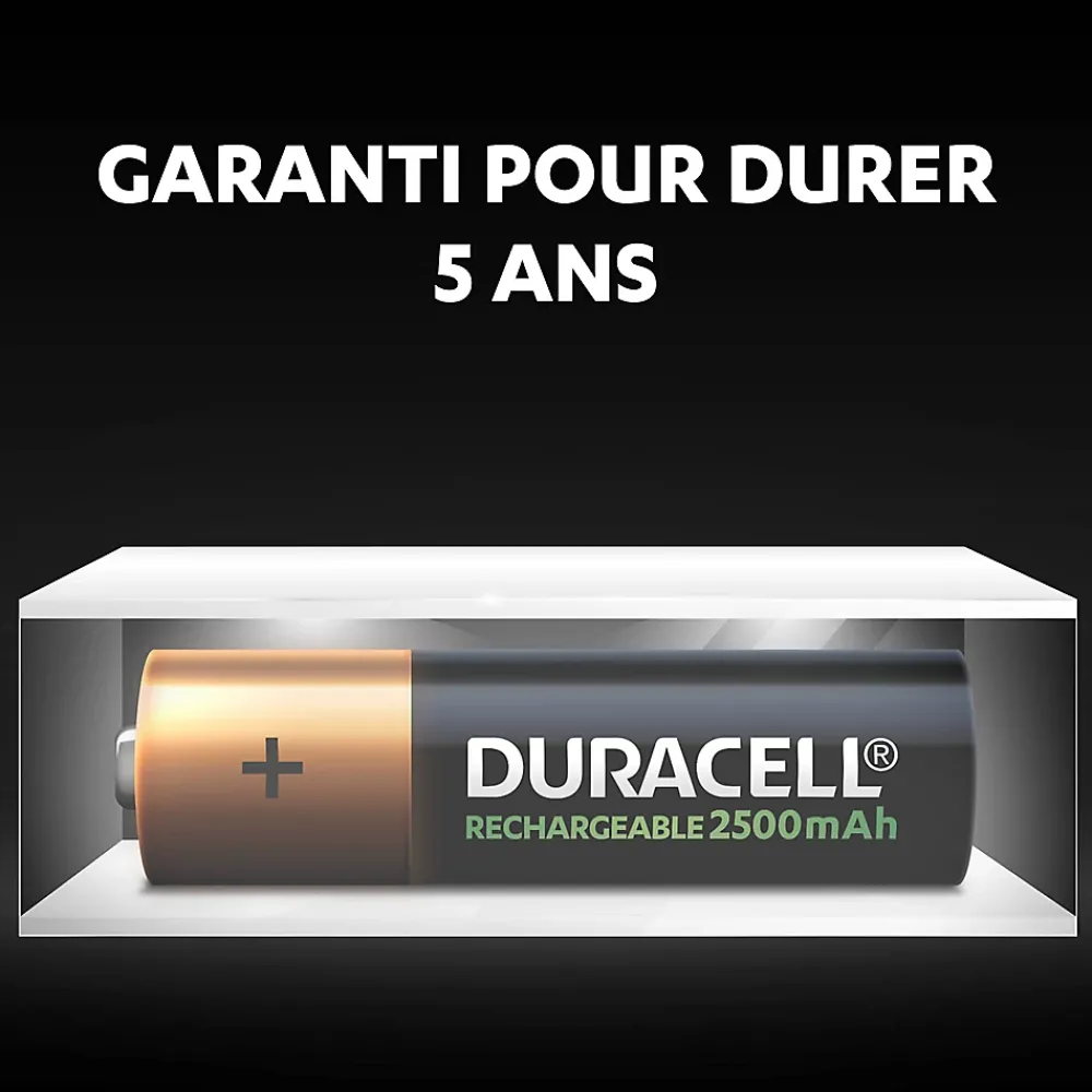 Duracell Pile rechargeable AA (LR6) 2500Mah, lot de 4