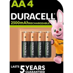 Duracell Pile rechargeable AA (LR6) 1300Mah, lot de 4