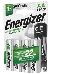 Energizer 4 Piles AA LR6 rechargeables accu Power Plus