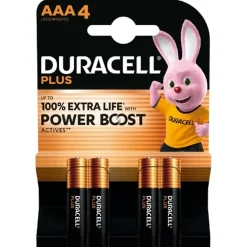 Duracell Pile Aaa-Piles alcaline AAA LR3 Plus Powerboost - lot de 4
