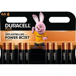 Duracell Piles alcaline AA LR6 Plus Powerboost - lot de 8