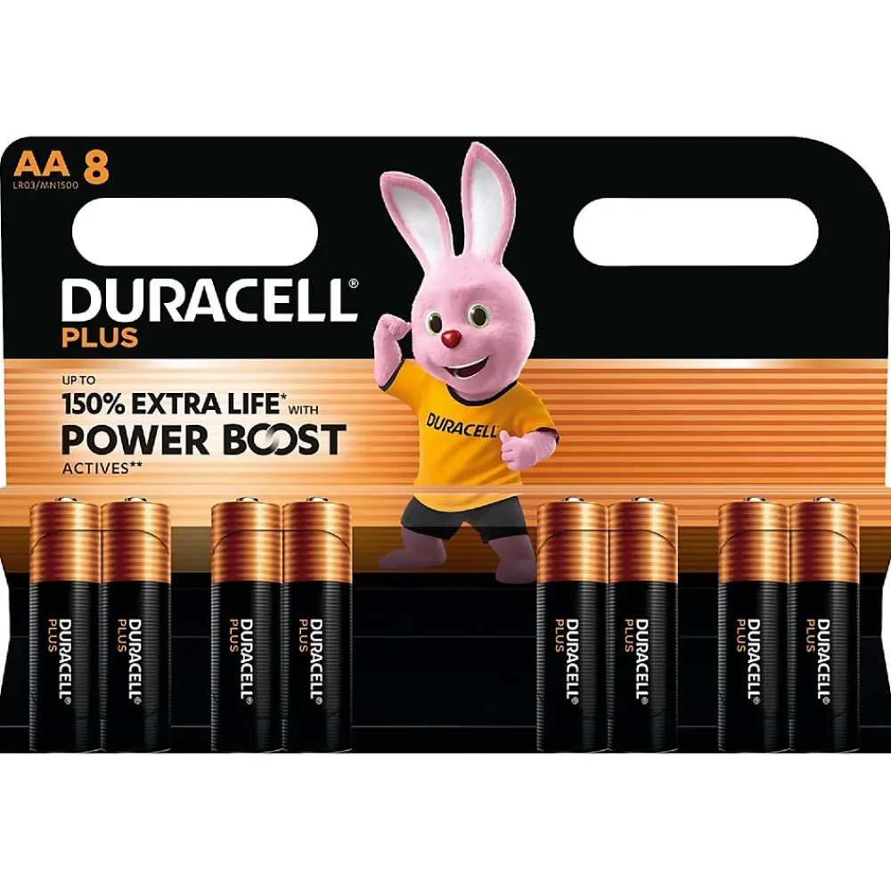 Duracell Piles alcaline AA LR6 Plus Powerboost - lot de 8