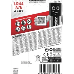 Energizer 4 Piles bouton alcaline LR44 1.5V
