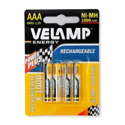 Velamp 4 piles rechargeables ni-mh aaa1000 mAh