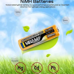 Velamp 4 piles rechargeables ni-mh aaa1000 mAh
