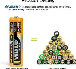 Velamp 4 piles rechargeables ni-mh aaa1000 mAh