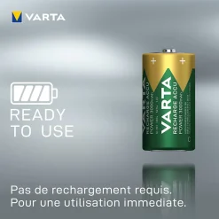 Varta 2 Piles rechargeables Ni-MH C (HR14)