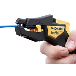 Jokari Pince À Dénuder-20200 - Pince à Dénuder Automatique Super 4 Pro - Fil 0,2 à 6mm² - Butée Réglable 6 à 15mm + Coupe Fil