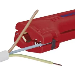 D44 Pince À Dénuder-Pince à dénuder universelle 446, 130 mm, pour câbles ronds et environnements humides : butée réglable, ambidextre et anti-chute.