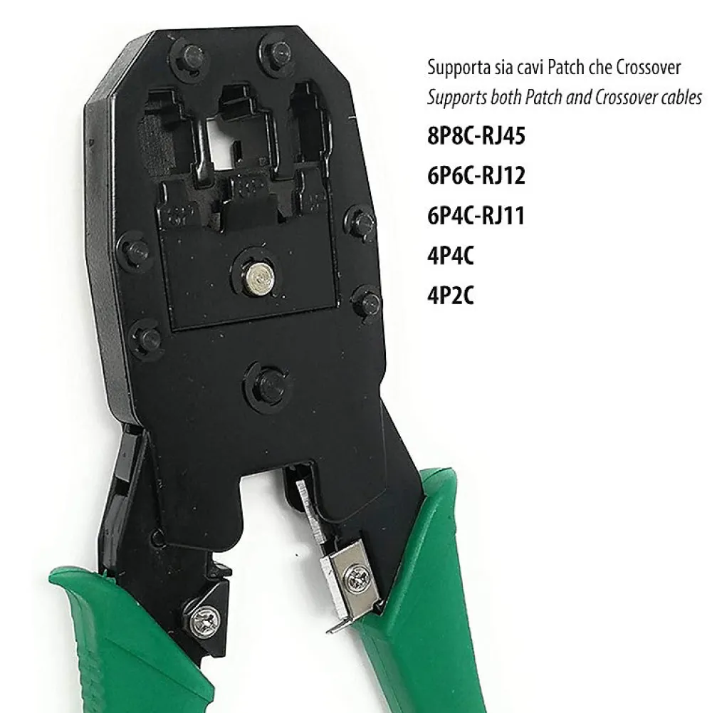 Velamp Testeur De Tension-Pince à sertir 3 en 1. Pour connecteurs RJ45, RJ11, RJ12. Vert