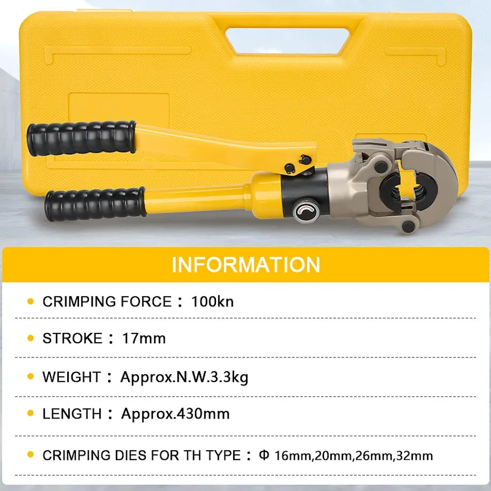 Teeno Pince à Sertir Multicouche 100kn, Pour Raccords sur Tubes: TH16, TH20, TH26, TH32