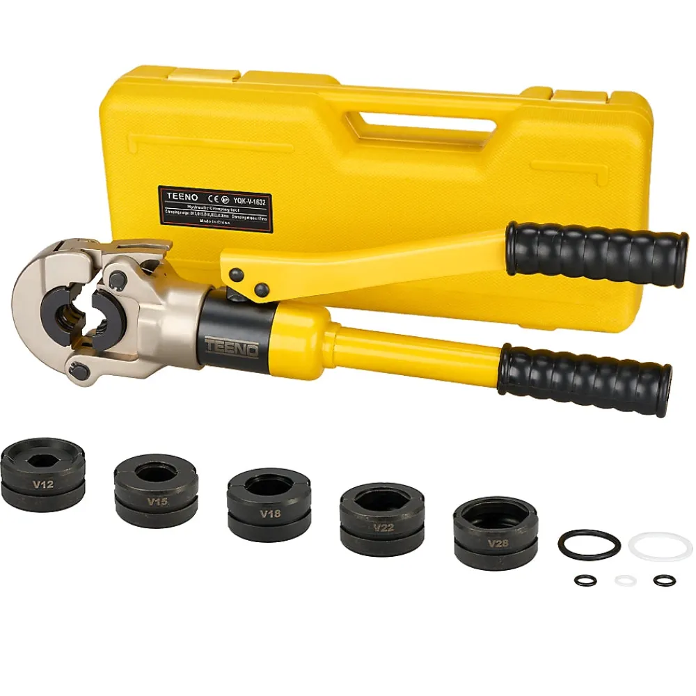 Teeno Pince à Sertir Multicouche (100kn), Pour Raccords sur Tubes: V12, V15, V18, V22, V28