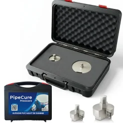 Pipecure Ébavureur Et Évaseur-Presscare, Kit de 2 Diametres Alesoirs PVC pour Piscinistes en Aluminium Anodise, Lame en carbure disponible