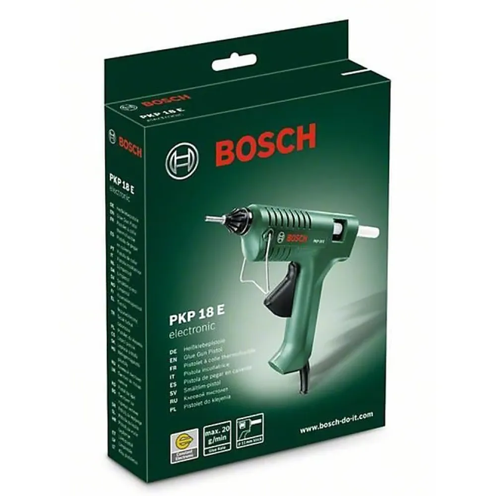 Bosch Pistolet À Colle-Pistolet à colle PKP 18 E Gluey Evergreen - 500 W, câble amovible, LED, coffret de transport