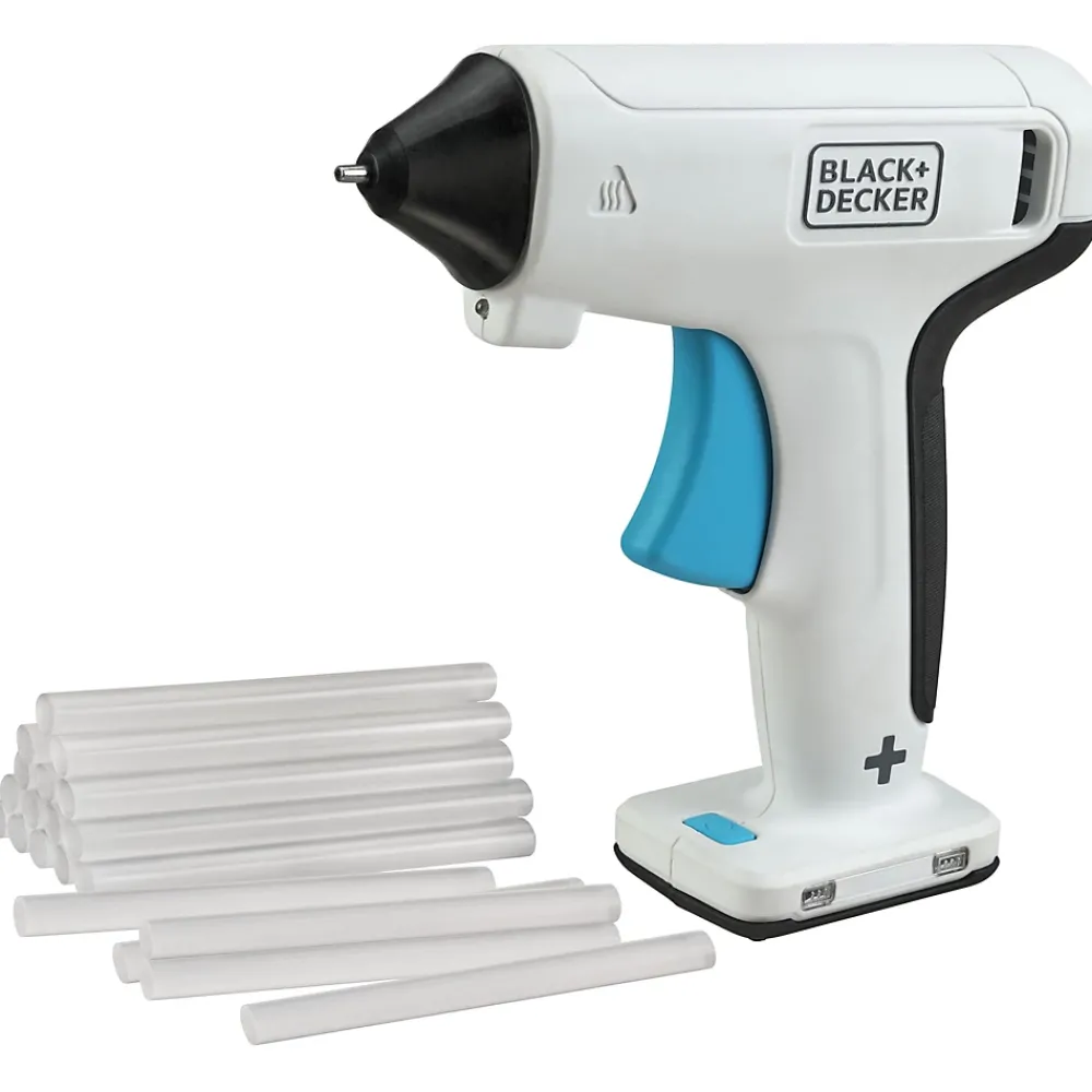 Black+Decker Pistolet À Colle-Pistolet À Colle Sans Fil 3,6V - BCGL115-XJ - Avec 20 Sticks De Colle