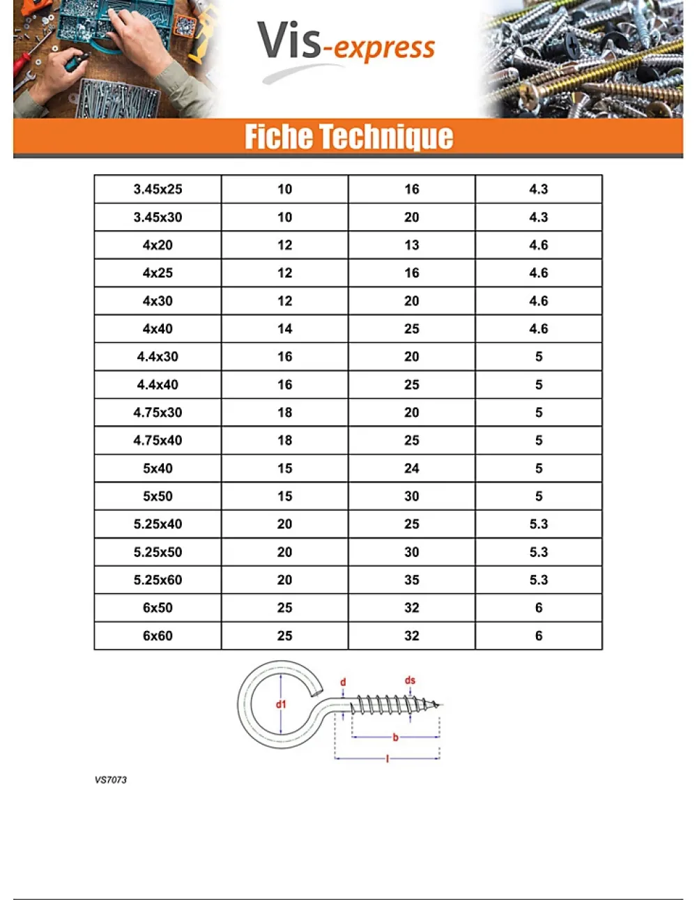 Vis Express Piton À Visser-Piton Bois 6X30 Acier zingué - 10 pièces
