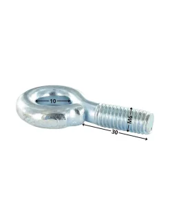Vis Express Piton À Visser-Piton Métaux M6X30 Diamètre Oeil 10 Acier zingué - 10 pièces