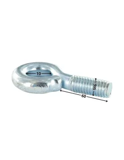 Vis Express Piton Métaux M6X60 Diamètre Oeil 10 Acier zingué - 1 pièce