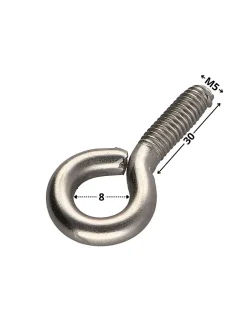 Vis Express Piton Métaux M5X30 Oeil 8 Inox A2 - 1 pièce