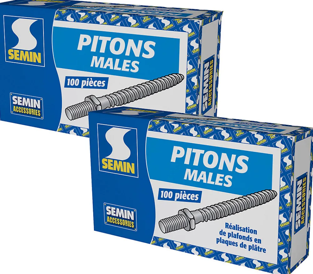 Semin Piton À Visser-Pitons Mâles , Boite de 100 (lot de 2)