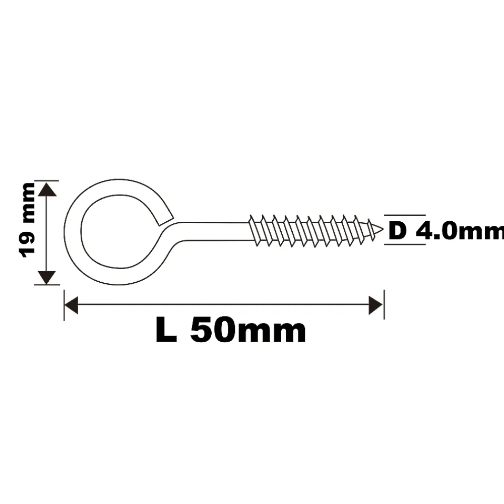 Diall Piton À Visser-Piton à vis en acier zingué 50x19 mm - 2 pièces