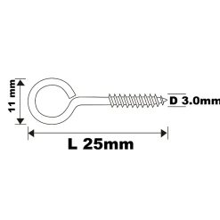 Diall Piton à vis en acier zingué 25x10 mm - 500 pièces