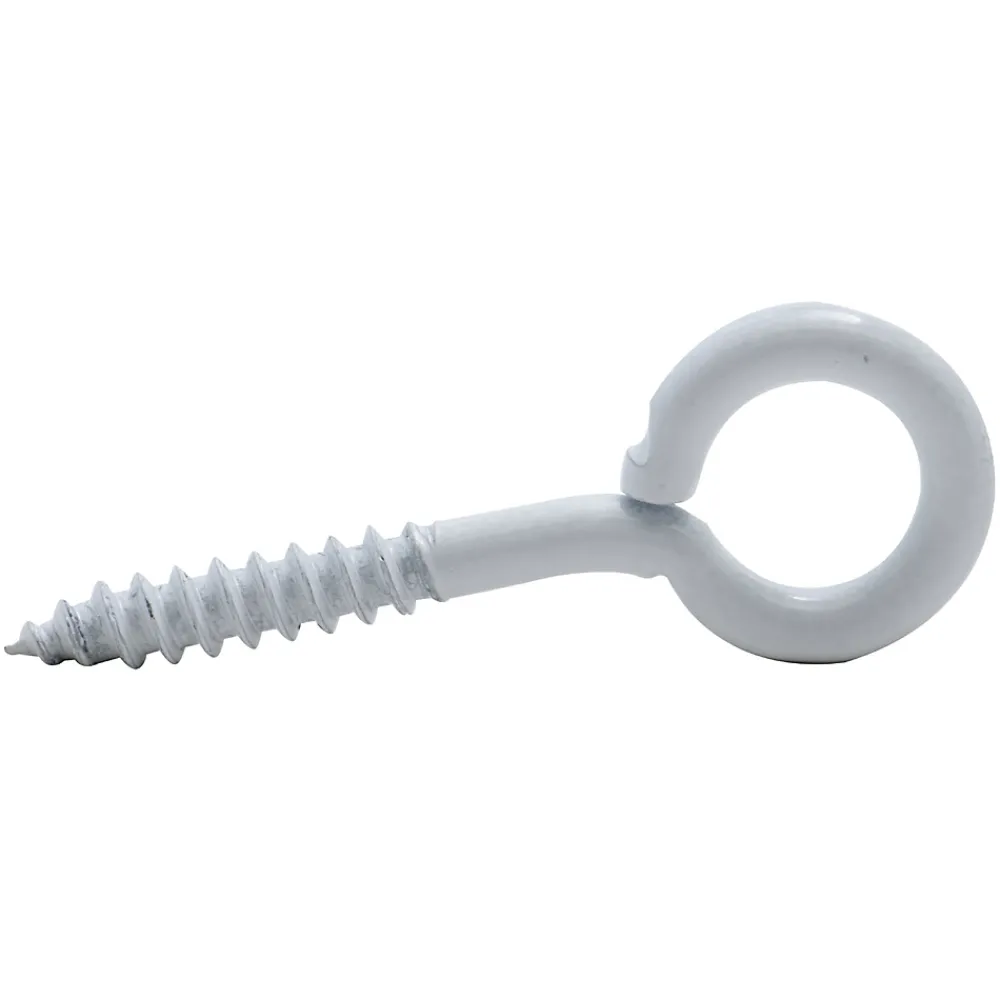 Viswood Piton à visser plastifié blanc filet bois