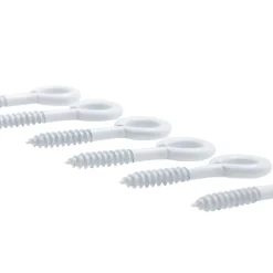 Viswood Piton à visser plastifié blanc filet bois
