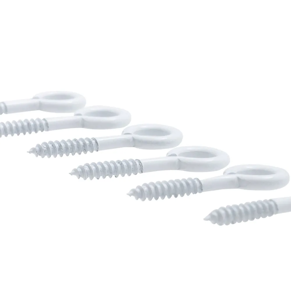 Viswood Piton à visser plastifié blanc filet bois