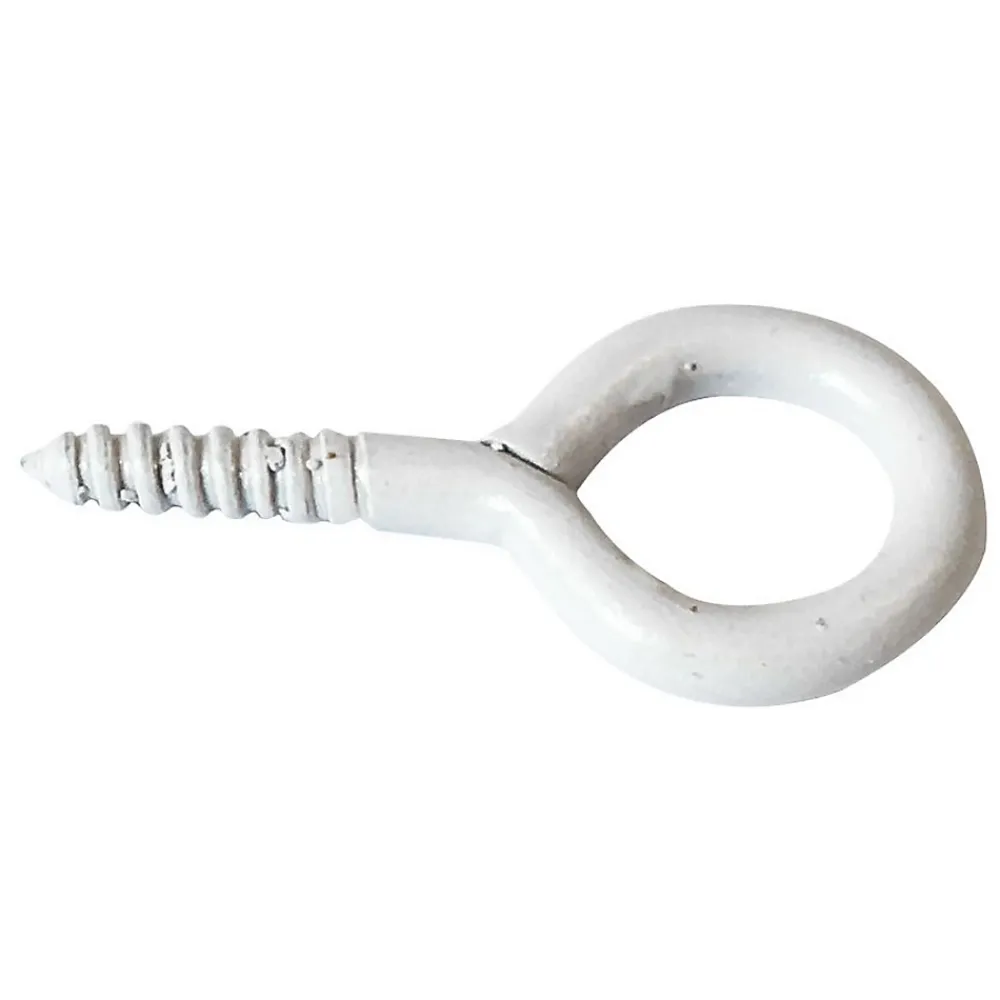 Viswood Piton à visser plastifié blanc filet bois
