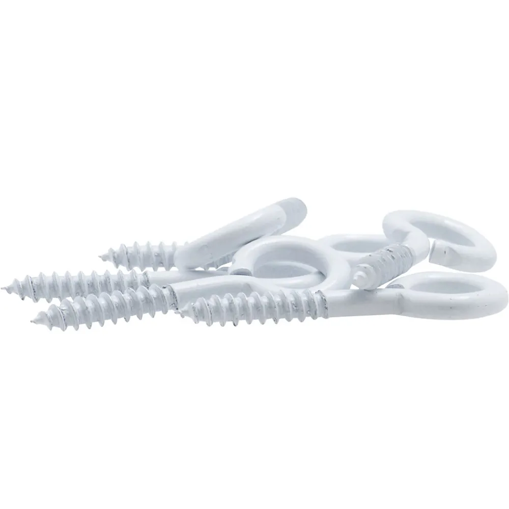 Viswood Piton à visser plastifié blanc filet bois
