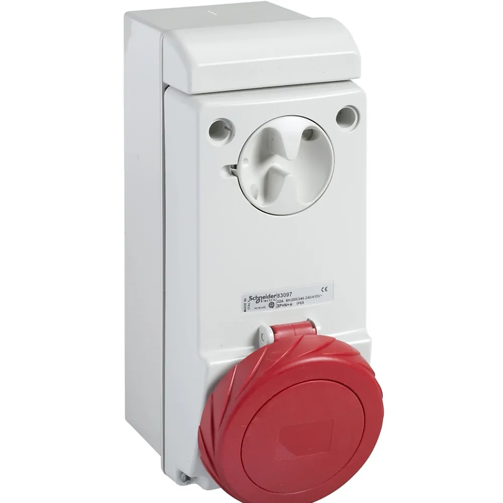 Schneider Electric Pkb63p534 Schneider Pratika - Socle De Prise à Vis - Saillie - 63a - 3p+t - 380-415v Ip67