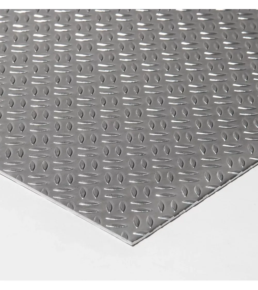 Alucouleur Tôle-Plaque Aluminium Grain de riz, ép. 1/2mm, Hauteur 15cm x Largeur 100cm