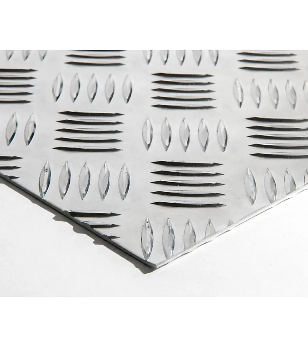 Alucouleur Plaque Aluminium Strié, ép. 2/3mm, Hauteur 40cm x Largeur 140cm