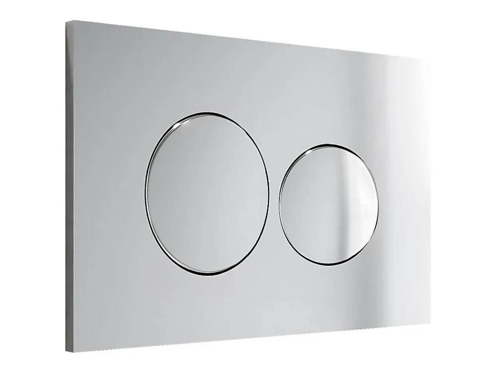 Vente-unique Mécanisme De Chasse D'Eau-Plaque de commande pour WC avec double touche - Chrome - OPULUS