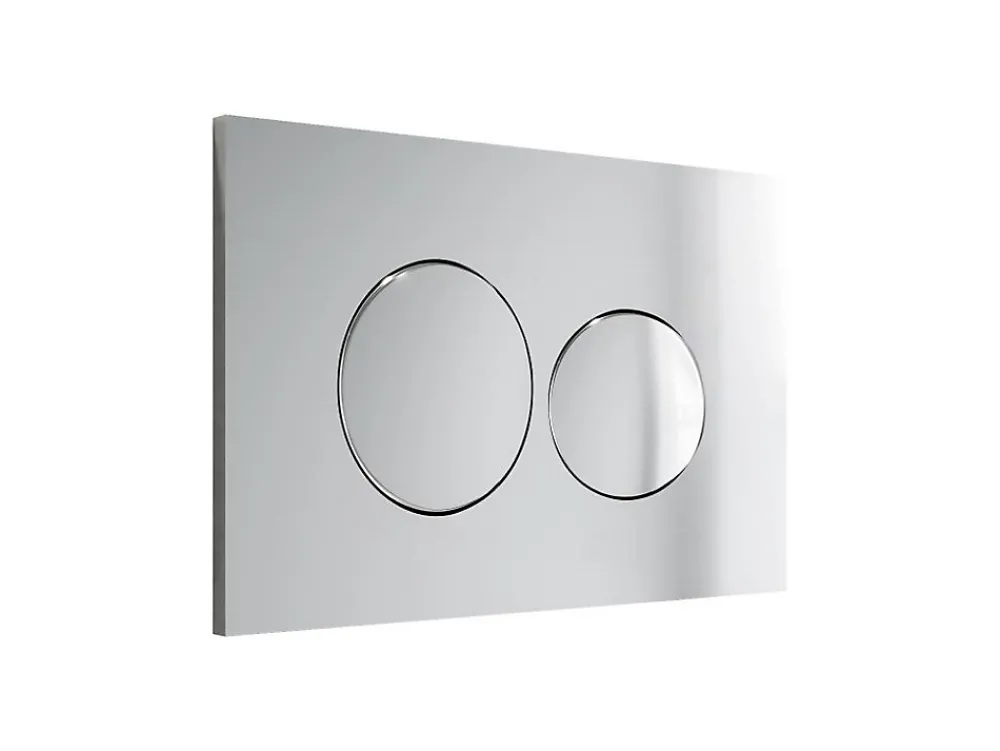 Vente-unique Mécanisme De Chasse D'Eau-Plaque de commande pour WC avec double touche - Chrome - OPULUS