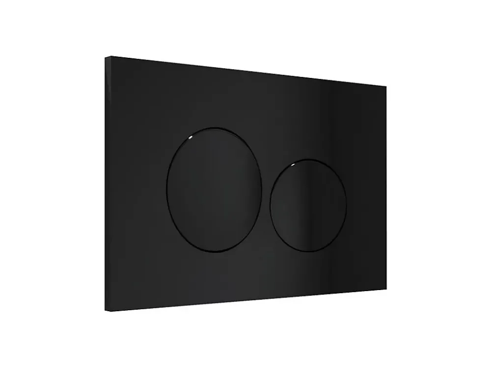 Vente-unique Mécanisme De Chasse D'Eau-Plaque de commande pour WC avec double touche - Noir - OPULUS