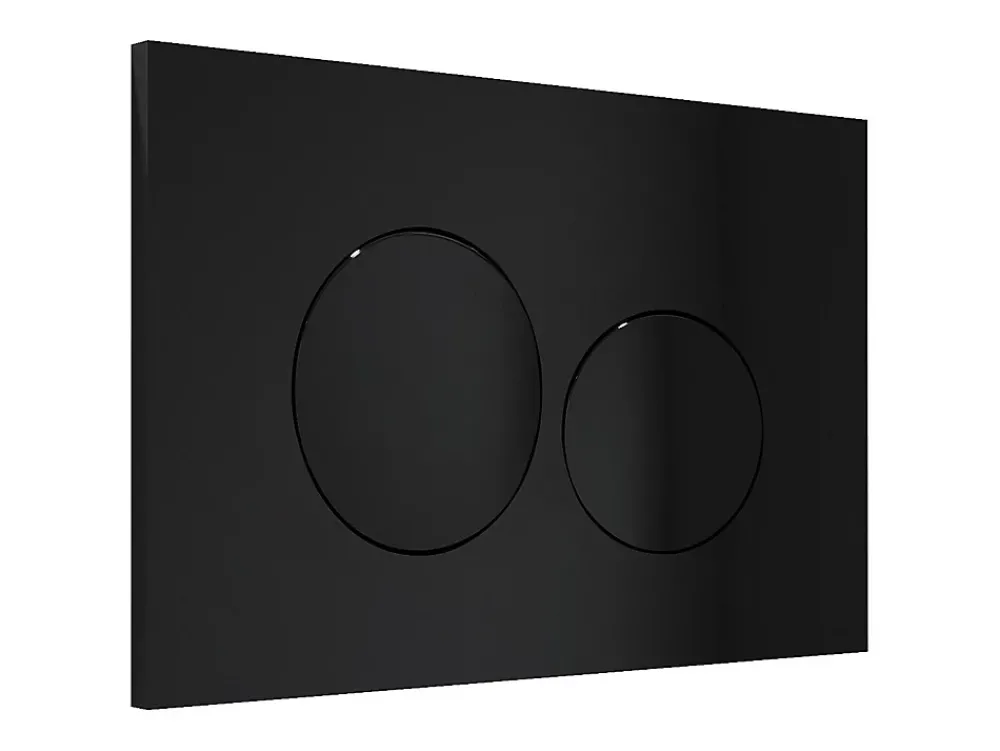 Vente-unique Mécanisme De Chasse D'Eau-Plaque de commande pour WC avec double touche - Noir - OPULUS