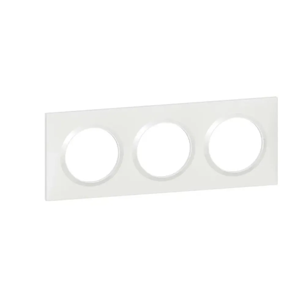 Legrand Plaque De Finition Pour Interrupteur Et Prise À Composer-Plaque de finition blanche triple Dooxie