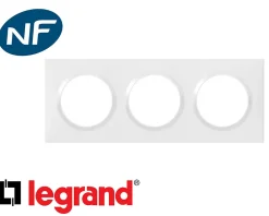 Legrand Plaque De Finition Pour Interrupteur Et Prise À Composer-Plaque de finition blanche triple Dooxie