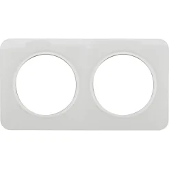 Jacobsen Plaque De Finition Pour Interrupteur Et Prise À Composer-Plaque de finition double Espen verre blanc à assembler