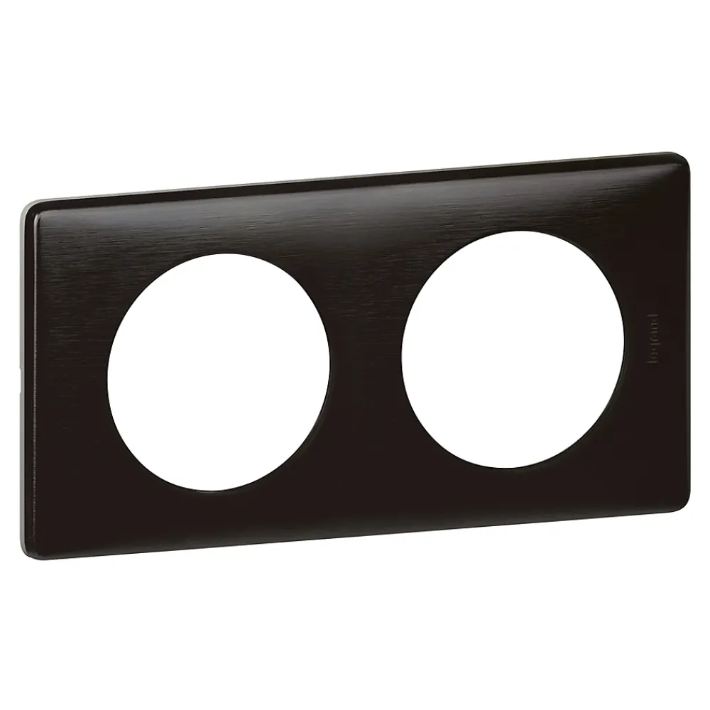 Legrand Plaque De Finition Pour Interrupteur Et Prise À Composer-Plaque de finition double Céliane Métal Carbone