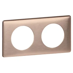 Legrand Plaque De Finition Pour Interrupteur Et Prise À Composer-Plaque de finition double Céliane Métal Copper