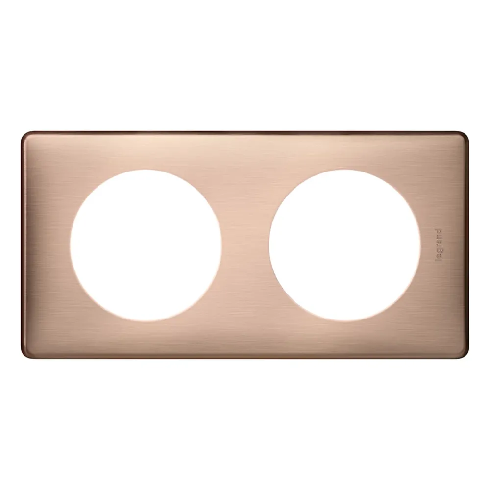 Legrand Plaque De Finition Pour Interrupteur Et Prise À Composer-Plaque de finition double Céliane Métal Copper