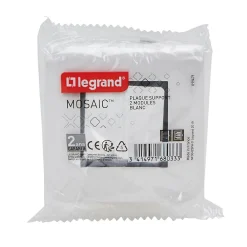 Legrand Plaque de finition 2 modules Mosaïc 0 994 71 coloris blanc l.82 x P.9 x H.82 mm